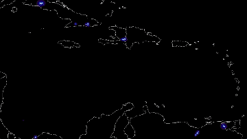 Este GIF muestra el destello de un asteroide en la atmósfera de la Tierra sobre el Mar Caribe el 22 de junio de 2019.