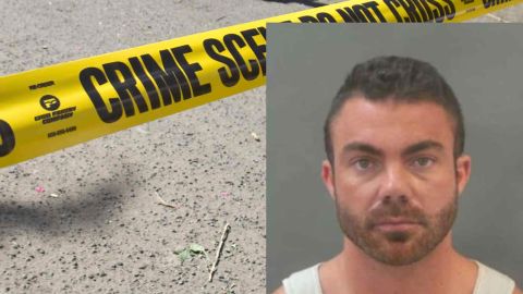 Imagen de archivo de un cordón policial. A la derecha, Bradley Jenkins.