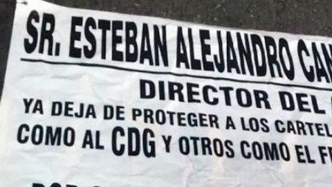 Una de las narcomantas dejadas en Monterrey.