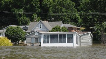 Inundaciones del río Mississippi el 7 de junio de 2019 en Grafton, Illinois.