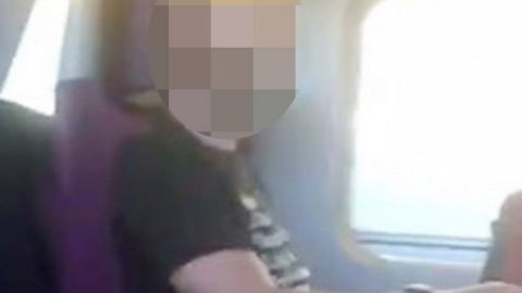 Hombre es filmado masturbándose en un tren.