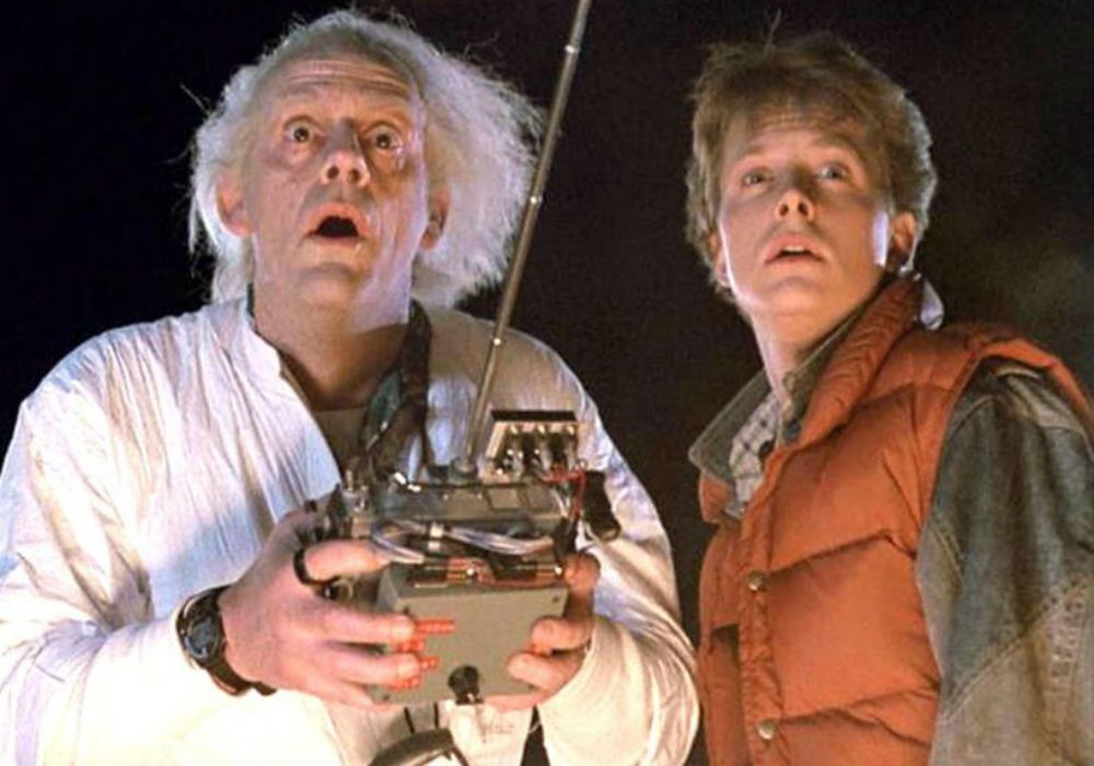 Christopher Lloyd i Michael J Fox w "Powrót do przyszłości"