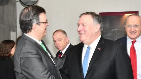 Marcelo Ebrard y Mike Pompeo