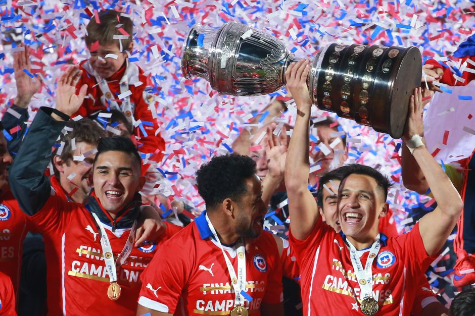 Chile celebra el campeonato de la Copa América 2015.