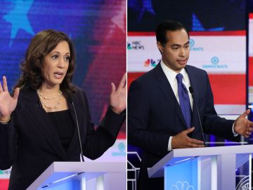 Kamala Harris y Julián Castro son dos de los candidatos demócratas que participarán en el foro. (Archivo)