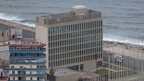La Embajada de EEUU en  La Habana, Cuba.
