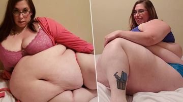 Hazel pesa casi 180 kilos y dice estar a gusto con su cuerpo.
