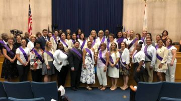 Supervisores del condado de Los Ángeles con el grupo Women and Girls Initiative el martes dieron arranque a las celebraciones del centenario de la Enmienda 19. (Suministrada)