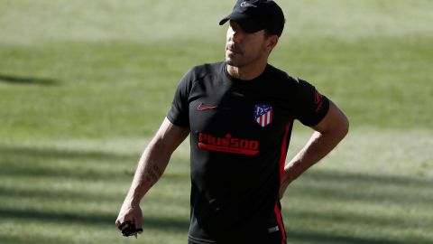 EL 'Cholo' Simeone durante una de las prácticas previas al partido contra la Juventus.