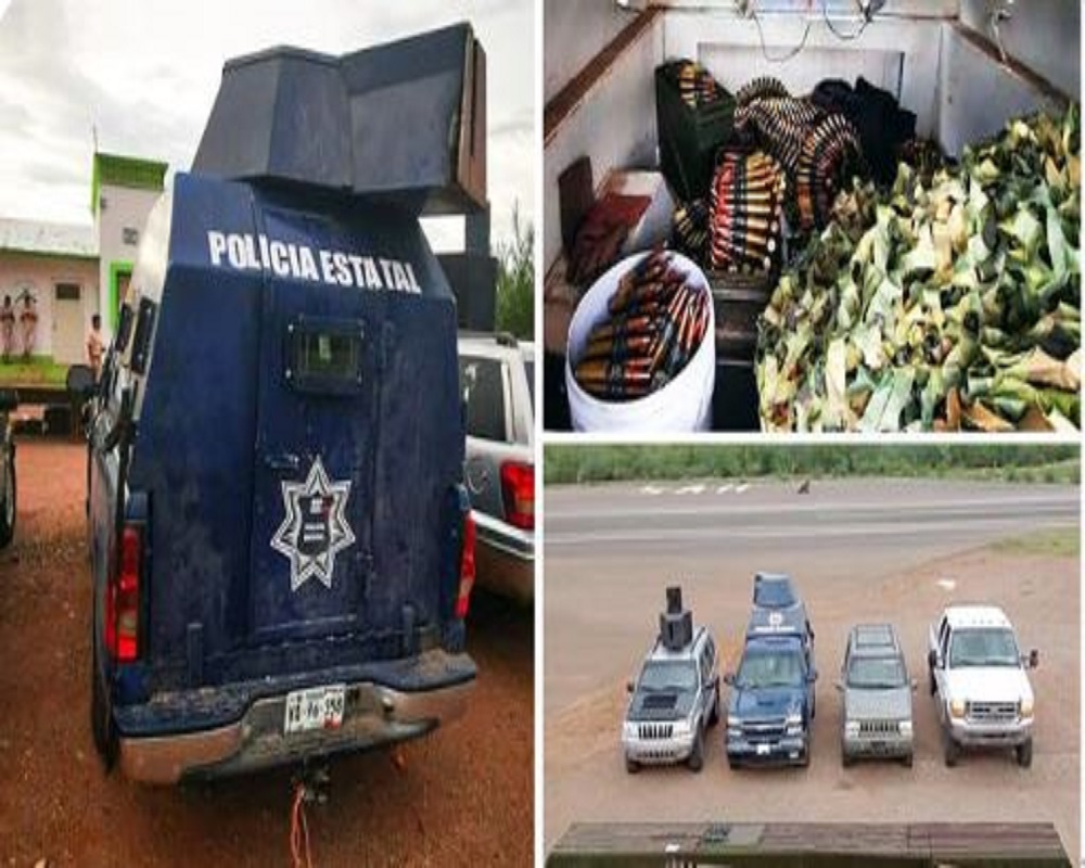 Camionetas monstruo droga y arsenal le decomisan a narcos en estado fronterizo