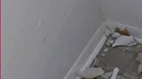 El inodoro destruido.