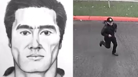 Imágenes del sospechoso publicadas por la Policía de Fullerton.