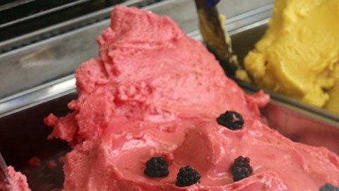 La heladería no esconde la grasa de mantequilla en su helado.