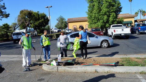 Sin pago alguno, los jornaleros recogieron ayer los desperdicios de la zona en la que trabajan. / fotos: Alejandro Cano.