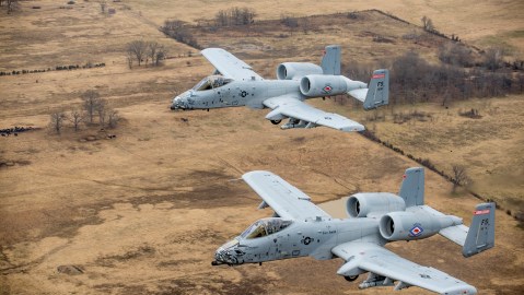 Fearsome four-ship: 188th Warthogs train at Razorback Range