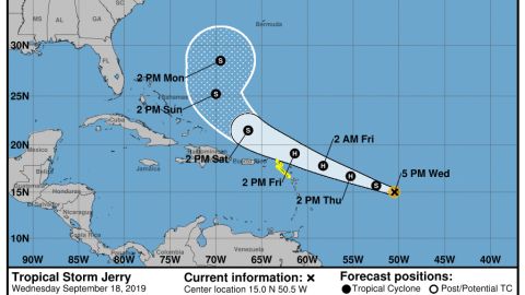 La tormenta tropical puede fortalecerse. Pasará cerca de Puerto Rico el sábado.