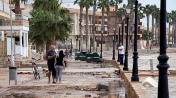 El paseo marítimo Los Alcázares en Murcia, uno de los municipios más afectados por las fuertes lluvias en España.
