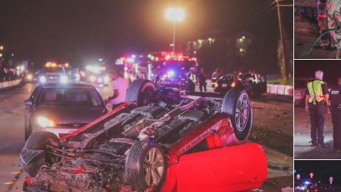 Cuatro personas heridas en violento accidente este domingo por la madrugada.