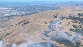 Vista aérea de los incendios en el condado de San Jose.