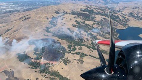 Vista aérea de los incendios en el condado de San Jose.