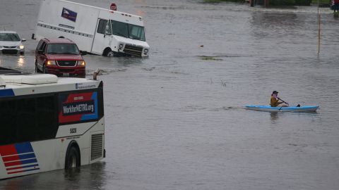 Así se ve Houston por la tormenta Imelda.