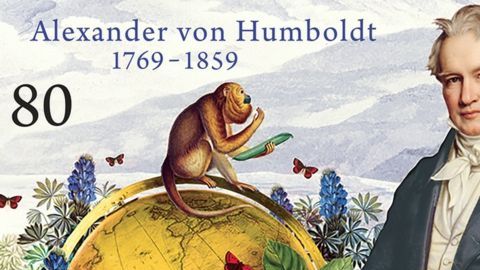 Este mes el gobierno alemán imprimió sellos postales para conmemorar el 250° aniversario del nacimiento de Alexander von Humboldt.