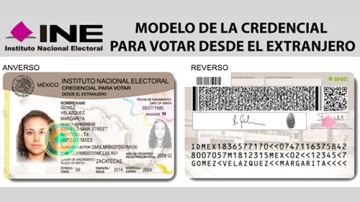 Esta imagen muestra el modelo de una credencial para votar, dedicada para los mexicanos migrantes.
