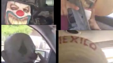 VIDEO: Sicarios del CJNG se exhiben con máscaras de payaso a unas millas de la frontera con EEUU