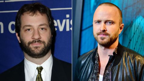 El cineasta Judd Apatow (izq.) y el actor Aaron Paul están entre los críticos del control de velocidad de Netflix.
