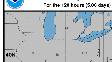 El mapa muestra la fuerza de los vientos de la tormenta Néstor y su posible trayectoria en 5 días.