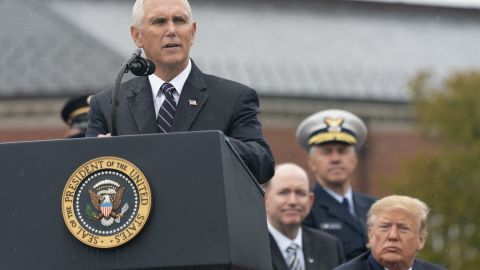 US President Donald J. Trump participates in the Armed Forces Welcome Ceremony in honor of the Twentieth Chairman of the Joint Chiefs of Staff Mark Milley at Joint Base Myer in Virginia