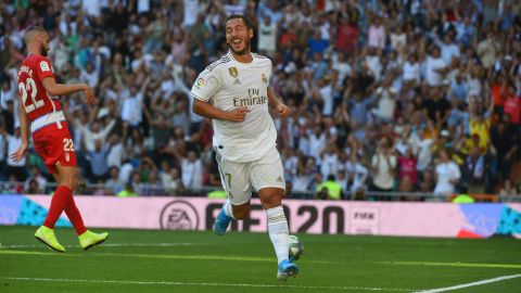 Eden Hazard anotó su primer gol como ugador merengue en la Liga Santander.