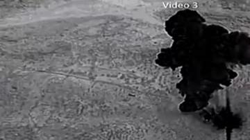 Una toma aérea muestra el resultado de la explosión del complejo en el que se escondía el líder de ISIS.