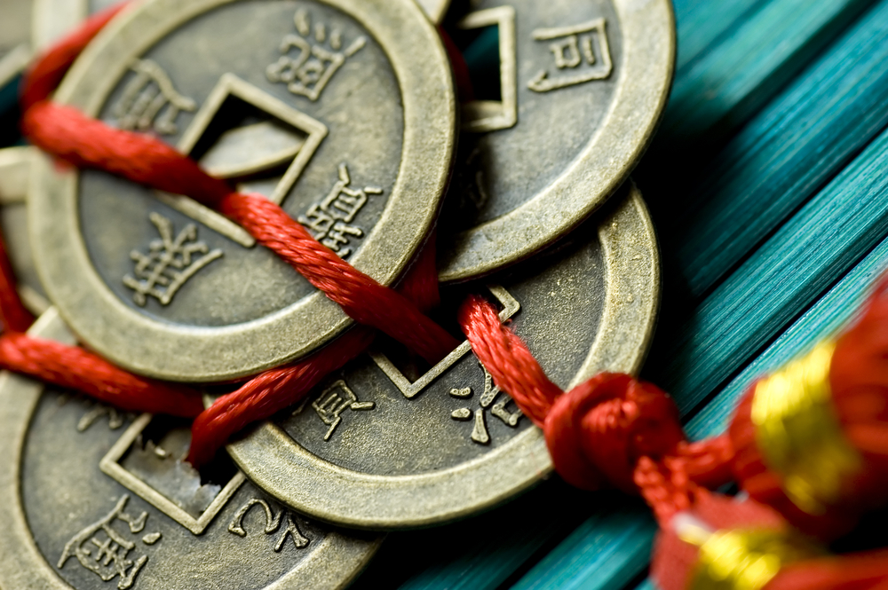 Pulsera Roja de Las 3 monedas Chinas de la SUERTE