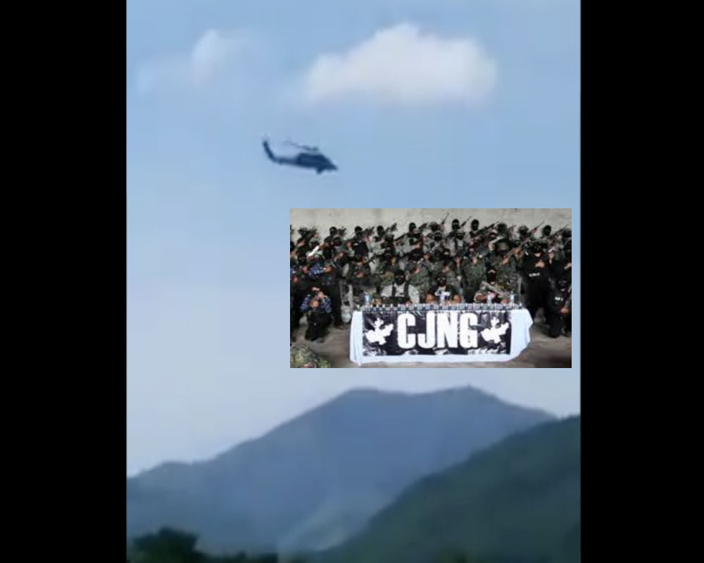 VIDEO Ejército mexicano caza a sicarios del CJNG y Cárteles Unidos con helicóptero