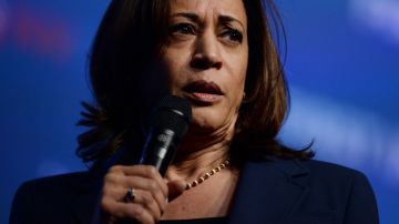 Democratic presidential hopeful California Senator Kamala Harris speaks on stage at "First in the West" event in Las Vegas, Nevada on November 17, 2019. (Photo by Bridget BENNETT / 30240120A / AFP)