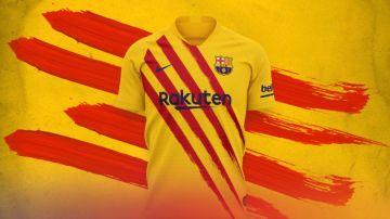 La nueva camiseta del Barcelona generó polémica en España.