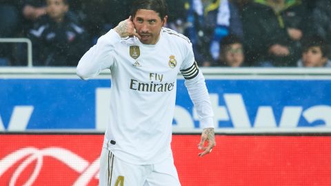 Sergio Ramos celebra el gol con el que abrió el marcador.