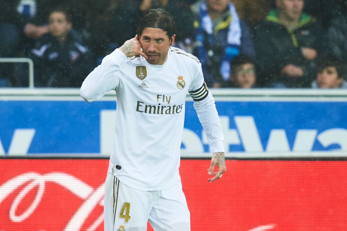 Sergio Ramos celebra el gol con el que abrió el marcador.