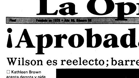 Portada de la Opinión el 8 de noviembre de 1994.