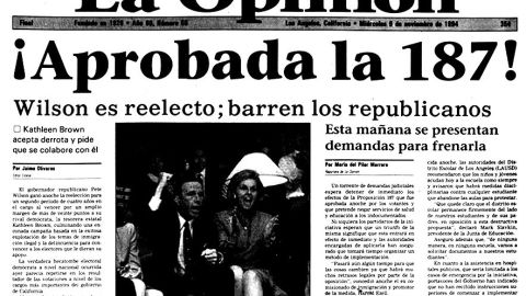 Portada de la Opinión el 8 de noviembre de 1994.