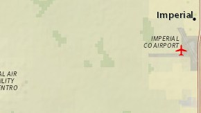 El mapa muestra el enjambre de temblores en los alrededores de El Centro.