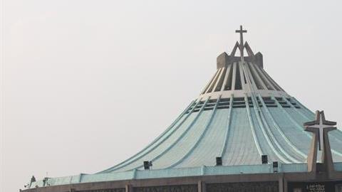 Los feligreses en la Basílica de Guadalupe.
