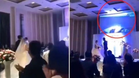 El novio le tenía preparada una "sorpresita" a su mujer.