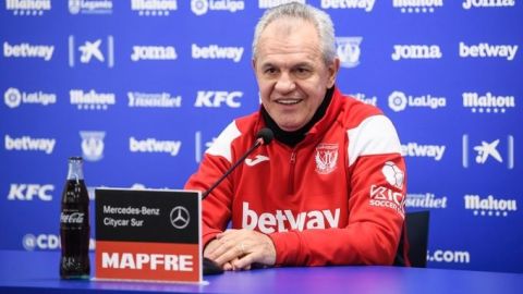 El entrenador del CD Leganés, Javier Aguirre, en rueda de prensa.