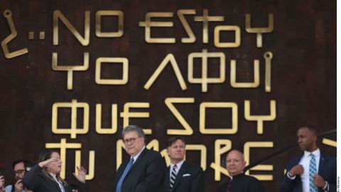 William Barr en la Basílica de Guadalupe.