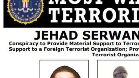 Se ofrece jugosa recompensa por Jehad Serwan Mostafa, de 37 años, el terrorista estadounidense más buscado en el mundo.