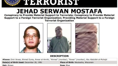 Se ofrece jugosa recompensa por Jehad Serwan Mostafa, de 37 años, el terrorista estadounidense más buscado en el mundo.