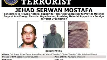 Se ofrece jugosa recompensa por Jehad Serwan Mostafa, de 37 años, el terrorista estadounidense más buscado en el mundo.