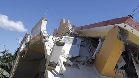 Una casa destruida por el sismo magnitud 6,4 en Yauco, Puerto Rico.
